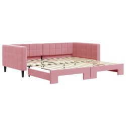 vidaXL Tagesbett Ausziehbar Rosa 100x200 cm Samt