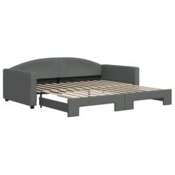 vidaXL Tagesbett Ausziehbar Dunkelgrau 100x200 cm Stoff