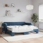 vidaXL Tagesbett Ausziehbar Blau 90x200 cm Samt vidaXL Tagesbett Ausziehbar Blau 90x200 cm Samt