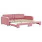 vidaXL Tagesbett Ausziehbar Rosa 100x200 cm Samt vidaXL Tagesbett Ausziehbar Rosa 100x200 cm Samt