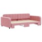 vidaXL Tagesbett Ausziehbar Rosa 100x200 cm Samt vidaXL Tagesbett Ausziehbar Rosa 100x200 cm Samt