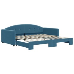 vidaXL Tagesbett Ausziehbar Blau 100x200 cm Samt