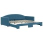 vidaXL Tagesbett Ausziehbar Blau 100x200 cm Samt vidaXL Tagesbett Ausziehbar Blau 100x200 cm Samt