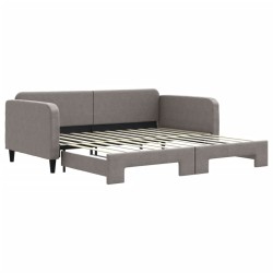 vidaXL Tagesbett Ausziehbar Taupe 100x200 cm Stoff