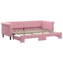 vidaXL Tagesbett Ausziehbar Rosa 80x200 cm Samt
