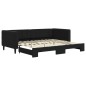 vidaXL Tagesbett Ausziehbar Schwarz 90x200 cm Samt vidaXL Tagesbett Ausziehbar Schwarz 90x200 cm Samt
