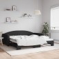 vidaXL Tagesbett Ausziehbar Schwarz 100x200 cm Stoff vidaXL Tagesbett Ausziehbar Schwarz 100x200 cm Stoff
