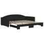 vidaXL Tagesbett Ausziehbar Schwarz 100x200 cm Stoff vidaXL Tagesbett Ausziehbar Schwarz 100x200 cm Stoff