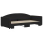 vidaXL Tagesbett Ausziehbar Schwarz 100x200 cm Stoff vidaXL Tagesbett Ausziehbar Schwarz 100x200 cm Stoff