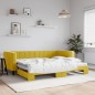 vidaXL Tagesbett Ausziehbar Gelb 90x200 cm Samt vidaXL Tagesbett Ausziehbar Gelb 90x200 cm Samt
