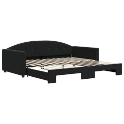 vidaXL Tagesbett Ausziehbar Schwarz 100x200 cm Samt