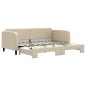 vidaXL Tagesbett Ausziehbar Creme 90x200 cm Stoff vidaXL Tagesbett Ausziehbar Creme 90x200 cm Stoff
