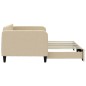 vidaXL Tagesbett Ausziehbar Creme 90x200 cm Stoff vidaXL Tagesbett Ausziehbar Creme 90x200 cm Stoff