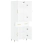 Highboard Weiß 69,5x34x180 cm Holzwerkstoff