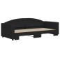 vidaXL Tagesbett Ausziehbar Schwarz 90x200 cm Stoff vidaXL Tagesbett Ausziehbar Schwarz 90x200 cm Stoff