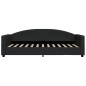 vidaXL Tagesbett Ausziehbar Schwarz 90x200 cm Stoff vidaXL Tagesbett Ausziehbar Schwarz 90x200 cm Stoff