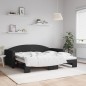vidaXL Tagesbett Ausziehbar Schwarz 90x190 cm Stoff vidaXL Tagesbett Ausziehbar Schwarz 90x190 cm Stoff