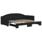 vidaXL Tagesbett Ausziehbar Schwarz 90x190 cm Stoff vidaXL Tagesbett Ausziehbar Schwarz 90x190 cm Stoff