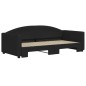 vidaXL Tagesbett Ausziehbar Schwarz 90x190 cm Stoff vidaXL Tagesbett Ausziehbar Schwarz 90x190 cm Stoff