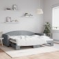 vidaXL Tagesbett Ausziehbar Hellgrau 90x200 cm Stoff vidaXL Tagesbett Ausziehbar Hellgrau 90x200 cm Stoff