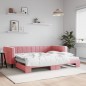 vidaXL Tagesbett Ausziehbar Rosa 90x200 cm Samt vidaXL Tagesbett Ausziehbar Rosa 90x200 cm Samt