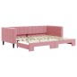 vidaXL Tagesbett Ausziehbar Rosa 90x200 cm Samt vidaXL Tagesbett Ausziehbar Rosa 90x200 cm Samt