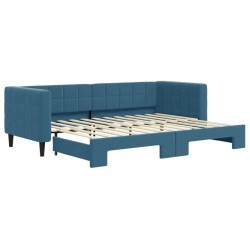 vidaXL Tagesbett Ausziehbar Blau 80x200 cm Samt