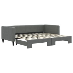 vidaXL Tagesbett Ausziehbar Dunkelgrau 90x200 cm Stoff
