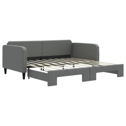 vidaXL Tagesbett Ausziehbar Dunkelgrau 90x190 cm Stoff