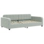 vidaXL Tagesbett Ausziehbar Hellgrau 100x200 cm Samt vidaXL Tagesbett Ausziehbar Hellgrau 100x200 cm Samt