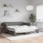 vidaXL Tagesbett Ausziehbar Dunkelgrau 100x200 cm Stoff vidaXL Tagesbett Ausziehbar Dunkelgrau 100x200 cm Stoff