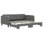 vidaXL Tagesbett Ausziehbar Dunkelgrau 100x200 cm Stoff vidaXL Tagesbett Ausziehbar Dunkelgrau 100x200 cm Stoff