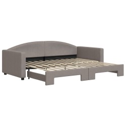 vidaXL Tagesbett Ausziehbar Taupe 90x200 cm Stoff