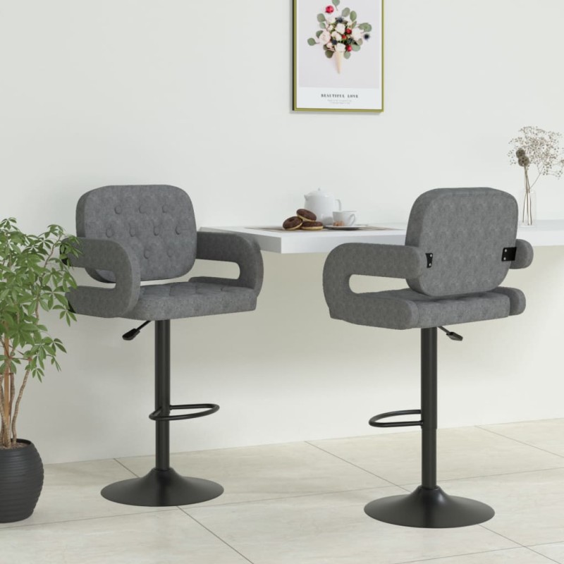 Barhocker 2 Stk. Hellgrau Stoff Barhocker 2 Stk. Hellgrau Stoff