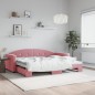 vidaXL Tagesbett Ausziehbar Rosa 90x200 cm Samt vidaXL Tagesbett Ausziehbar Rosa 90x200 cm Samt