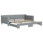 vidaXL Tagesbett Ausziehbar Hellgrau 100x200 cm Stoff vidaXL Tagesbett Ausziehbar Hellgrau 100x200 cm Stoff