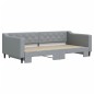 vidaXL Tagesbett Ausziehbar Hellgrau 100x200 cm Stoff vidaXL Tagesbett Ausziehbar Hellgrau 100x200 cm Stoff
