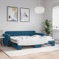vidaXL Tagesbett Ausziehbar Blau 90x200 cm Samt vidaXL Tagesbett Ausziehbar Blau 90x200 cm Samt