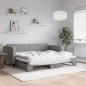 vidaXL Tagesbett Ausziehbar Hellgrau 90x200 cm Stoff vidaXL Tagesbett Ausziehbar Hellgrau 90x200 cm Stoff