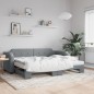 vidaXL Tagesbett Ausziehbar Hellgrau 90x200 cm Stoff vidaXL Tagesbett Ausziehbar Hellgrau 90x200 cm Stoff