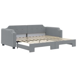 vidaXL Tagesbett Ausziehbar Hellgrau 90x200 cm Stoff
