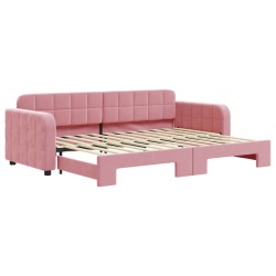 vidaXL Tagesbett Ausziehbar Rosa 80x200 cm Samt