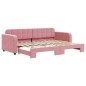 vidaXL Tagesbett Ausziehbar Rosa 80x200 cm Samt vidaXL Tagesbett Ausziehbar Rosa 80x200 cm Samt
