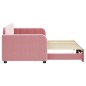 vidaXL Tagesbett Ausziehbar Rosa 80x200 cm Samt vidaXL Tagesbett Ausziehbar Rosa 80x200 cm Samt