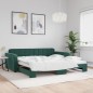 vidaXL Tagesbett Ausziehbar Dunkelgrün 100x200 cm Samt vidaXL Tagesbett Ausziehbar Dunkelgrün 100x200 cm Samt
