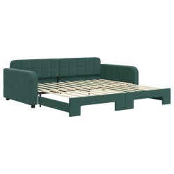 vidaXL Tagesbett Ausziehbar Dunkelgrün 100x200 cm Samt
