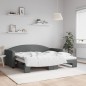 vidaXL Tagesbett Ausziehbar Dunkelgrau 90x190 cm Stoff vidaXL Tagesbett Ausziehbar Dunkelgrau 90x190 cm Stoff