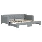 vidaXL Tagesbett Ausziehbar Hellgrau 90x190 cm Stoff vidaXL Tagesbett Ausziehbar Hellgrau 90x190 cm Stoff