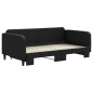 vidaXL Tagesbett Ausziehbar Schwarz 90x190 cm Stoff vidaXL Tagesbett Ausziehbar Schwarz 90x190 cm Stoff