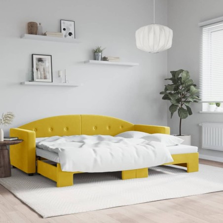 vidaXL Tagesbett Ausziehbar Gelb 80x200 cm Samt
